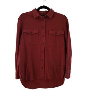 Madewell Womens Button Up Shirt XXS Red Flannel Button Up Collared Boyfriend